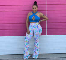 Load image into Gallery viewer, High waist floral pants